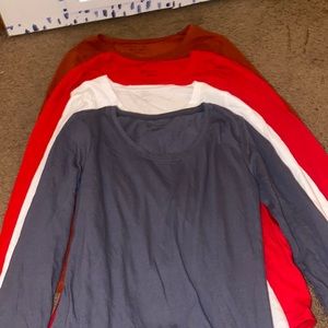 Set of 4 plain long sleeve shirts